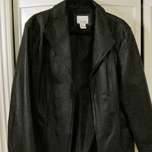 Leather Bomber Jacket Size lg/10